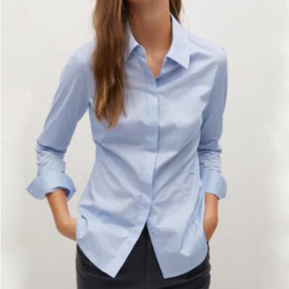Mango slim-fit poplin shirt